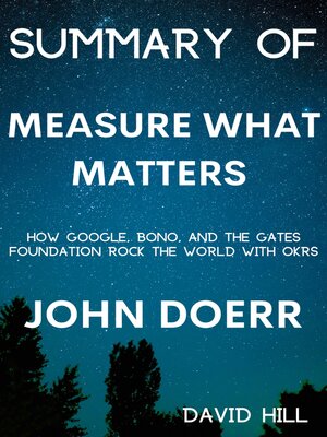 cover image of Summary of Measure What Matters